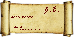 Járó Bence névjegykártya
